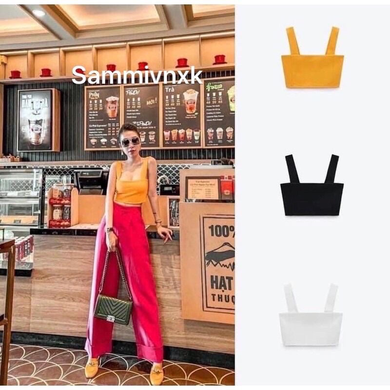 Áo croptop 2 dây bản to nữ🌸