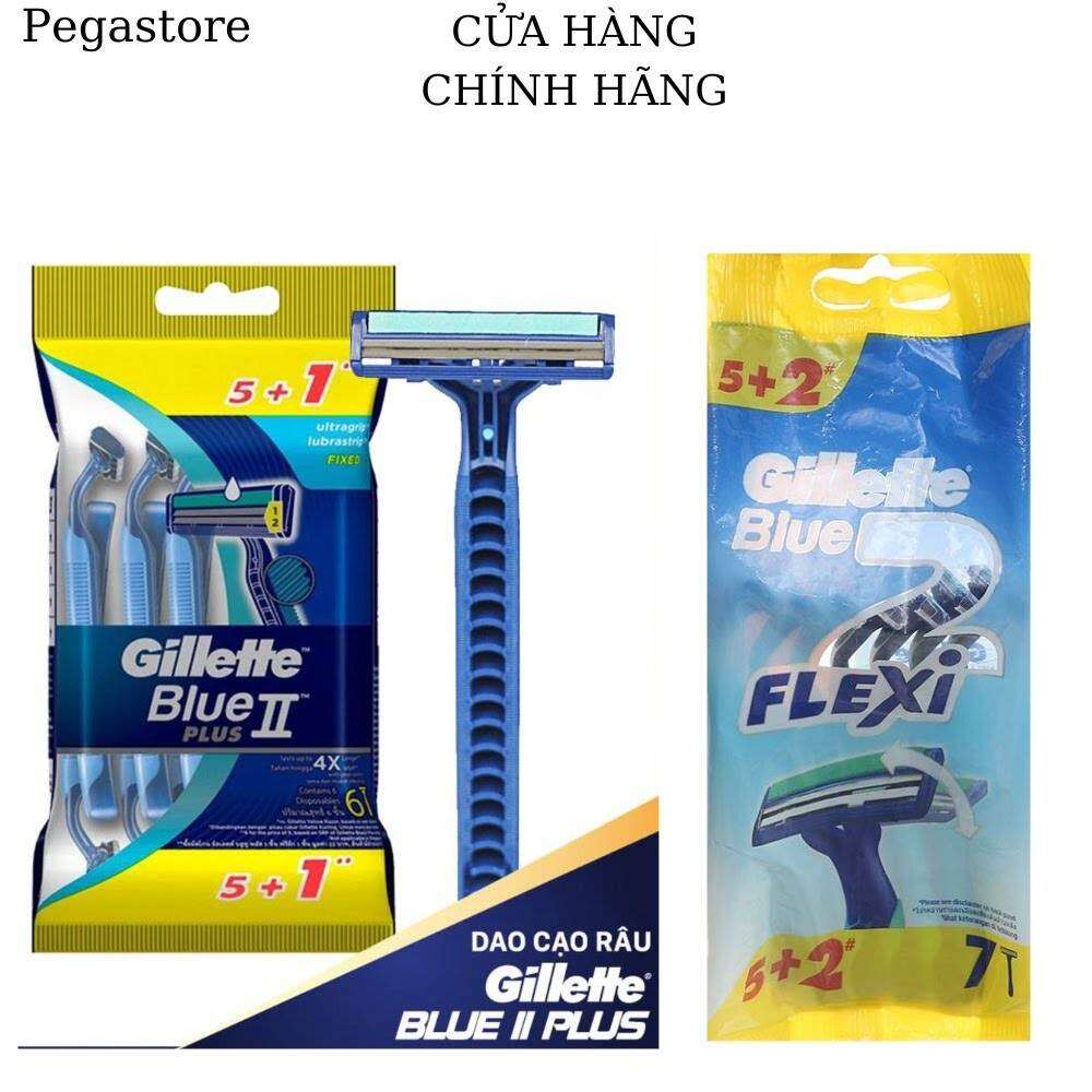 Dao cạo râu 2 lưỡi GILLETTE Blue II Plus đồ cạo râu bịch 5Cây