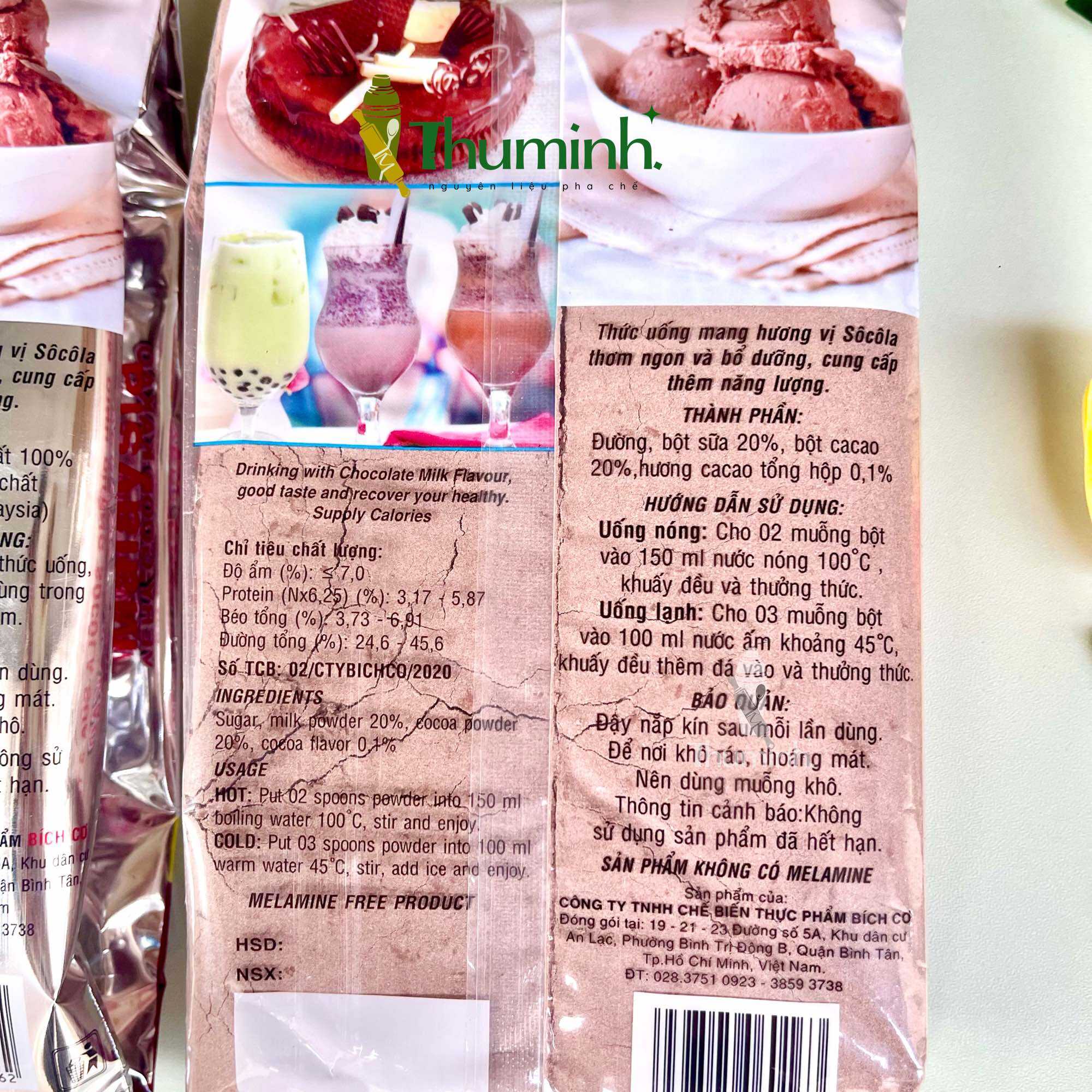 Bột Cacao Malaysia Đắng, Ngọt gói 500gr