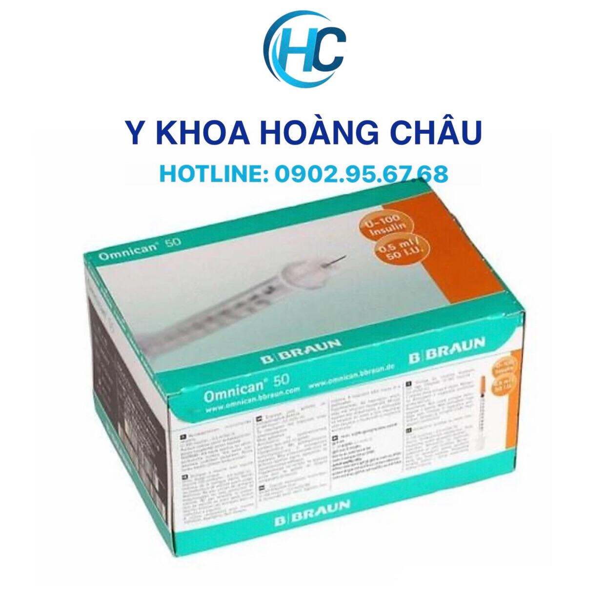Bơm Tiêm Insulin, Kim Đầu Cam Chích Tiểu Đường B.Braun (Hộp 100C)