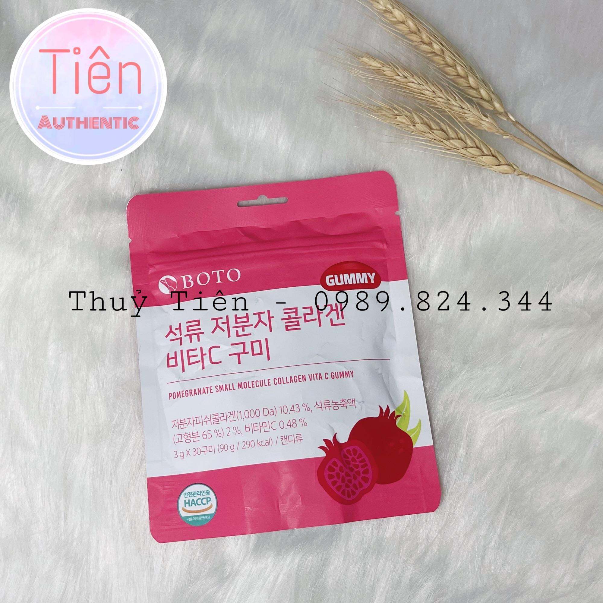 Kẹo dẻo vị lựu Dưỡng da sáng mịn- Boto Collagen Gummy