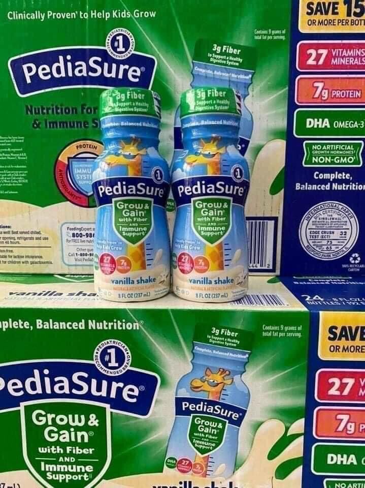Thùng 24 chai sữa Pediasure fiber Mỹ dạng nước 237 ml Date 01/24