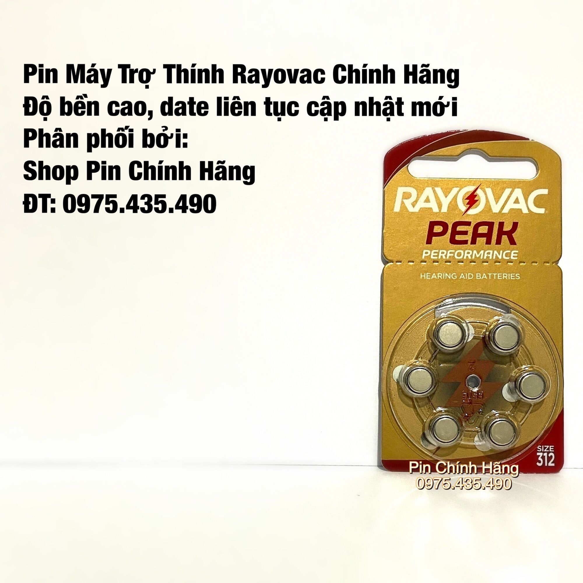 Pin Trợ Thính 312 PR41 Rayovac Hàng Chính Hãng Vỉ 6 Viên (Pin Máy Trợ Thính)