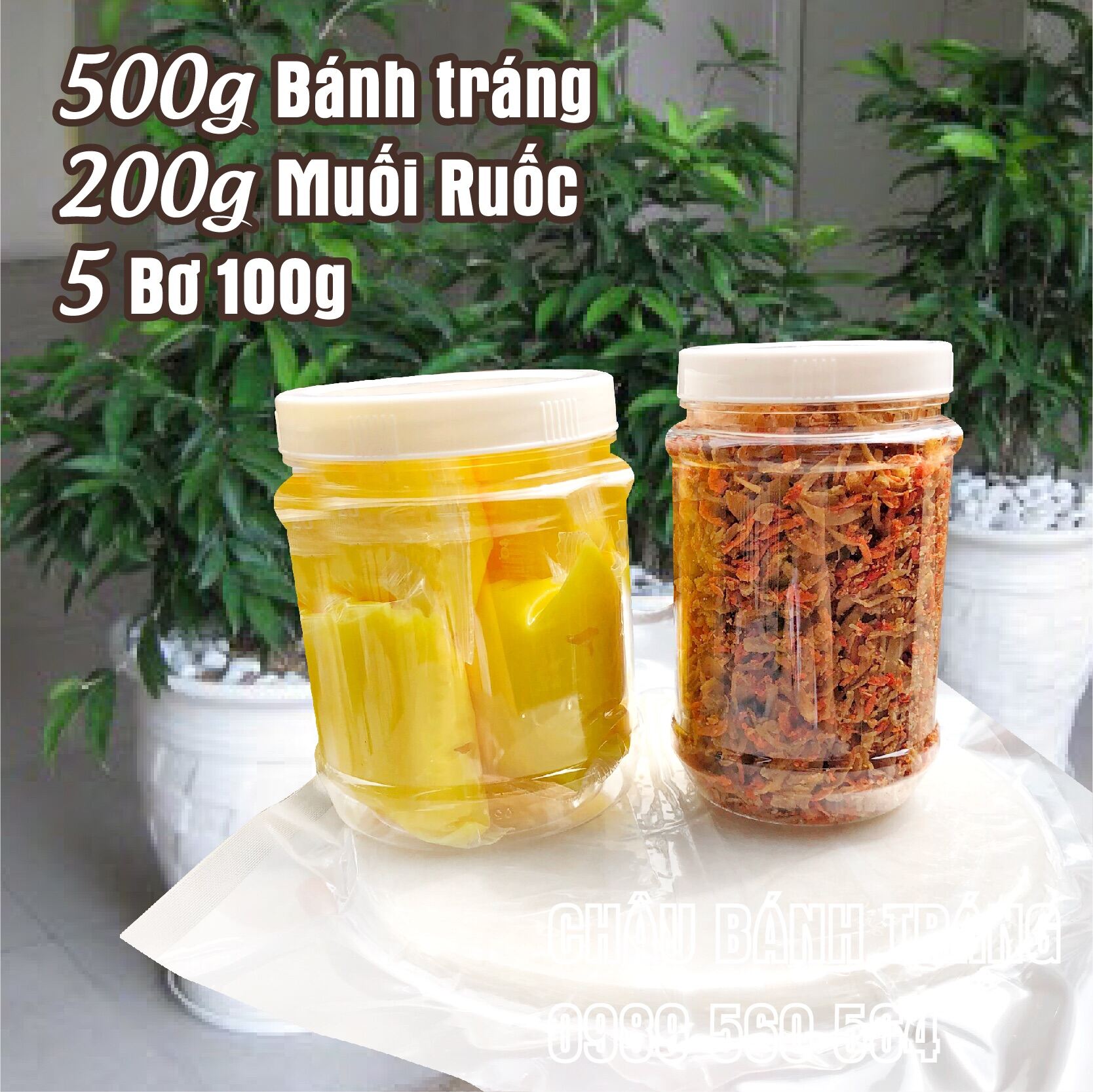 Combo bánh tráng phơi sương 500g BƠ 200G muối ruốc hành phi.Tổng 1,2kg