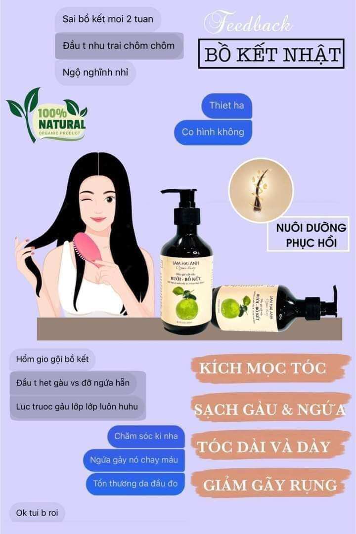 Dầu gội bưởi bồ kết Lâm Hải Anh
