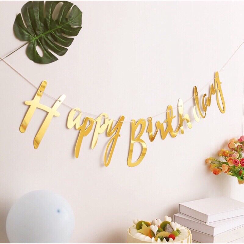 Dây Happy Birthday Ép Kim trang trí sinh nhật