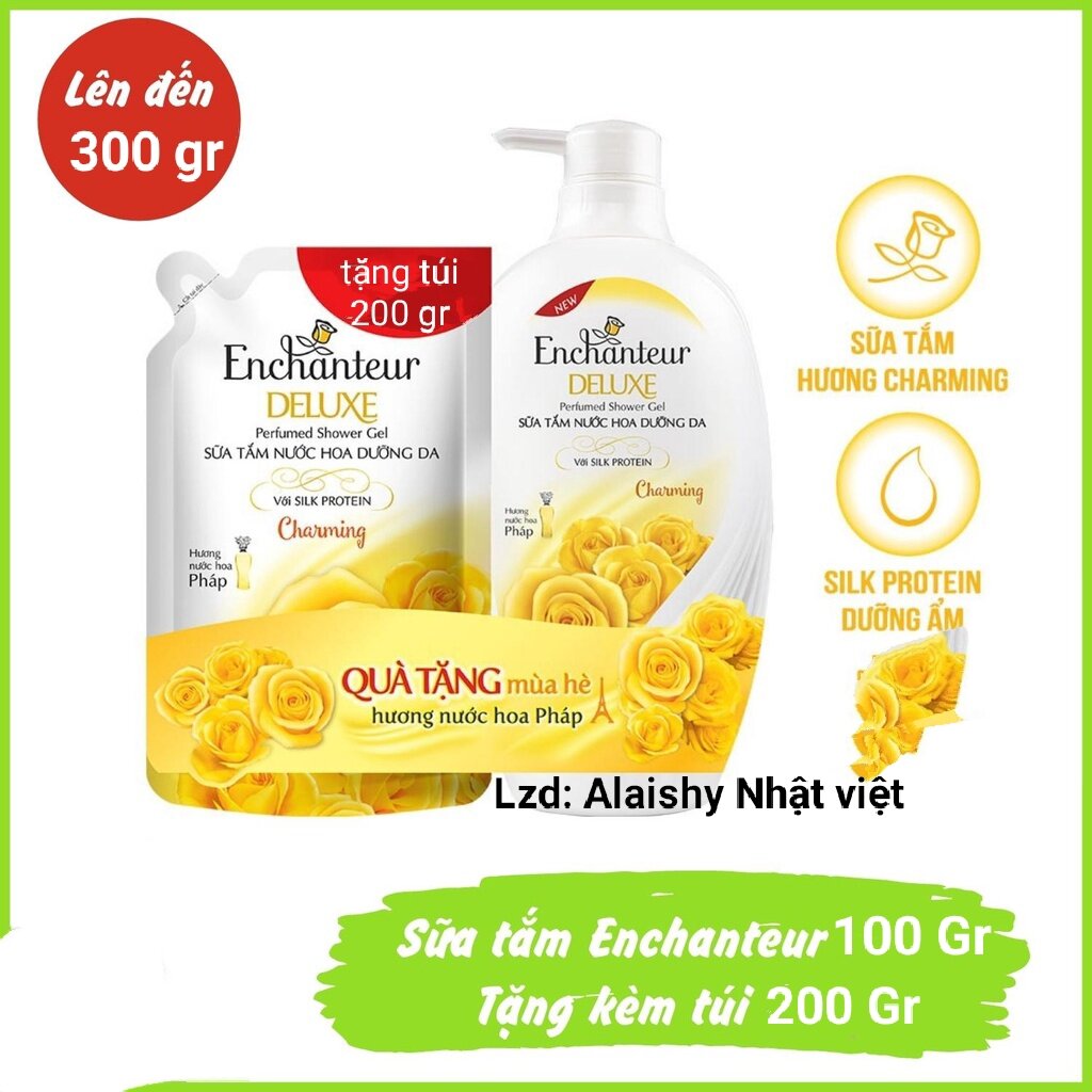 Sữa tắm enchanteur deluxe charming 100 Gr + Sữa tắm enchanteur 200 gr