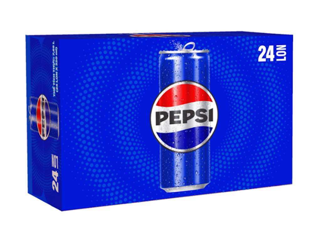 Thùng 24 lon nước ngọt Pepsi 320ml