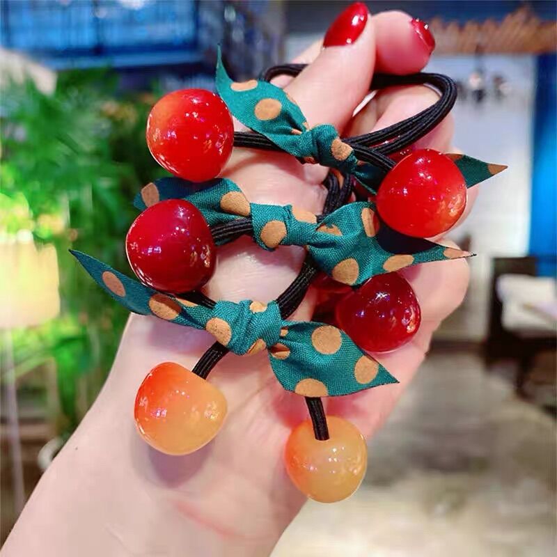 Dây Buộc Tóc Quả Cherry Phong Cách Hàn Quốc dễ thương