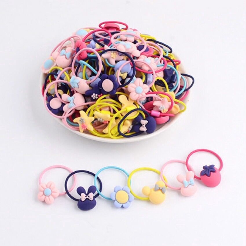 Set 20 chiếc dây buộc tóc dễ thương cho bé gái