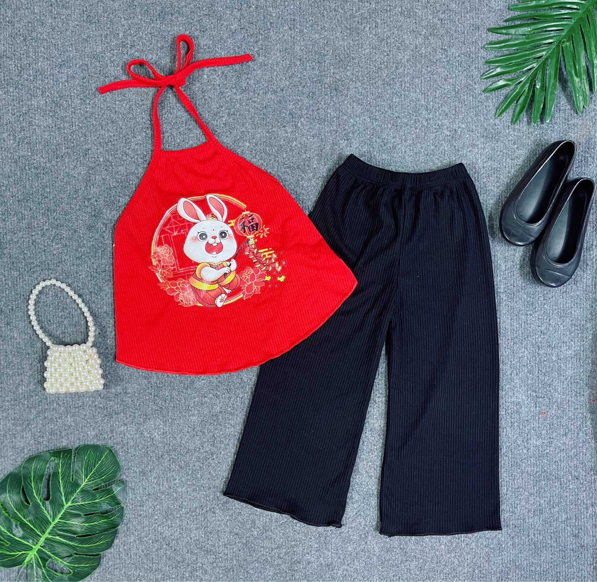 Set Yếm Quần Dài Xinh Bé Gái 2 Màu (7-30kg)