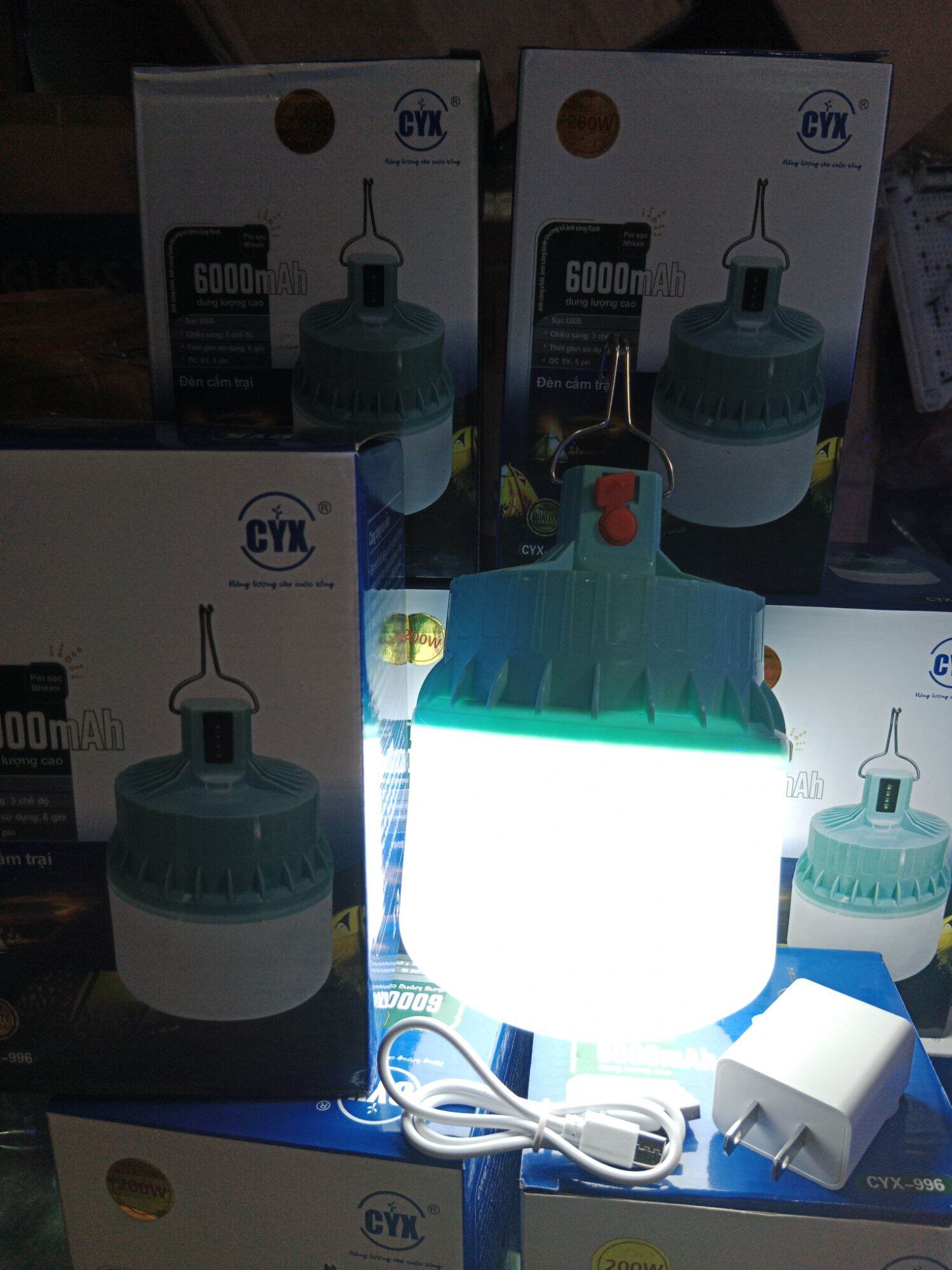 Bóng đèn sạc tích điện 200W siêu sáng có 3 chế độ