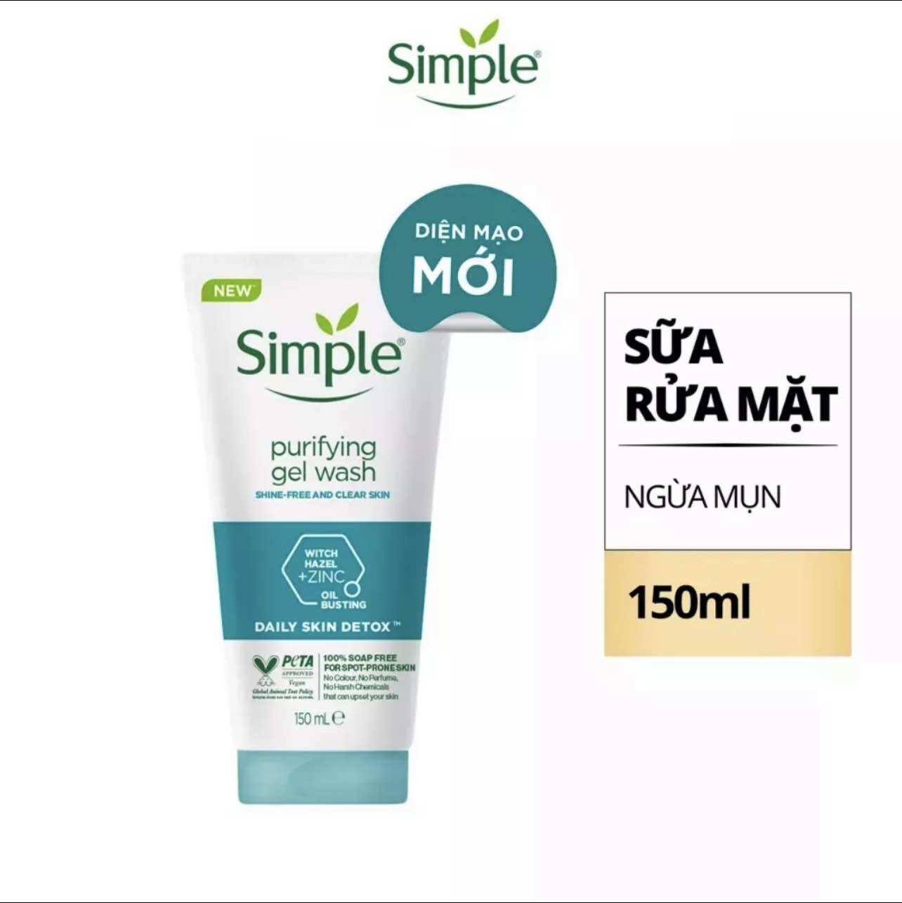 Sửa Rửa Mặt Simple - Moisturising ( Sạch Sâu) 150ml