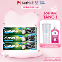Combo 3 Kem Đánh Răng Closeup Giúp Làm Trắng Răng Tự Nhiên Sau 2 Tuần Với Chiết Xuất Dừa Và Than Hoạt Tính 230G/Tuýp