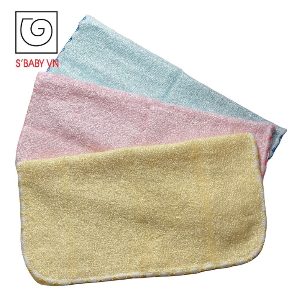 Combo 3 khăn mặt sợi tre S’Baby cao cấp 25x25cm