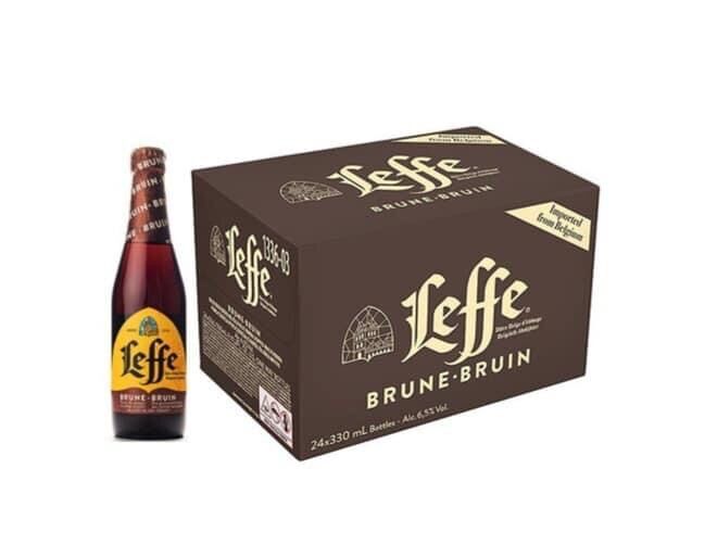 1 thùng bia đen leffe 24 chai 330ml Bỉ