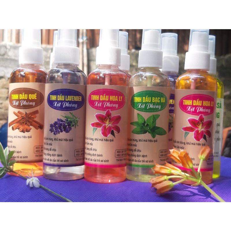 combo 5 chai xịt thơm hương sả, bạc hà, ly, quế, Lavender