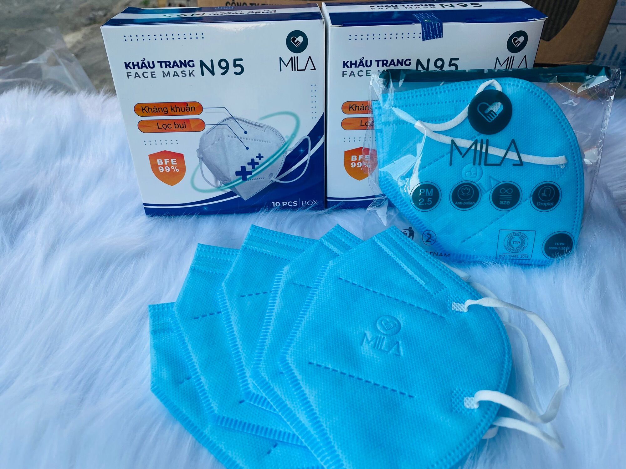 Hộp 10 cái khẩu trang n95 mila/khẩu trang vn95 mila