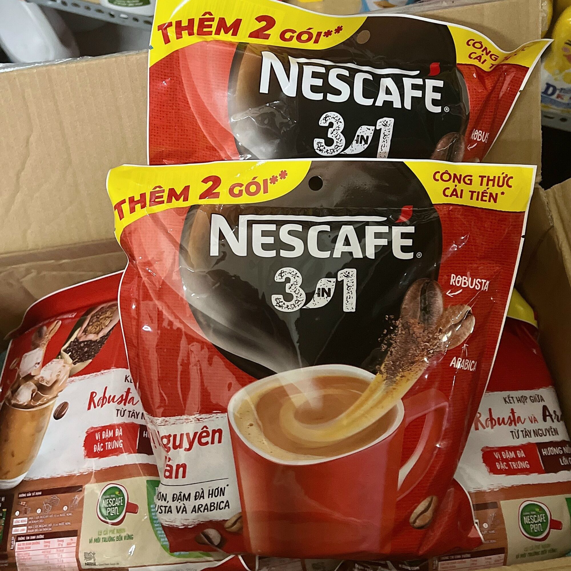 Combo 3 bịch cà phê hòa tan Nescafé 3in1 vị nguyên bản