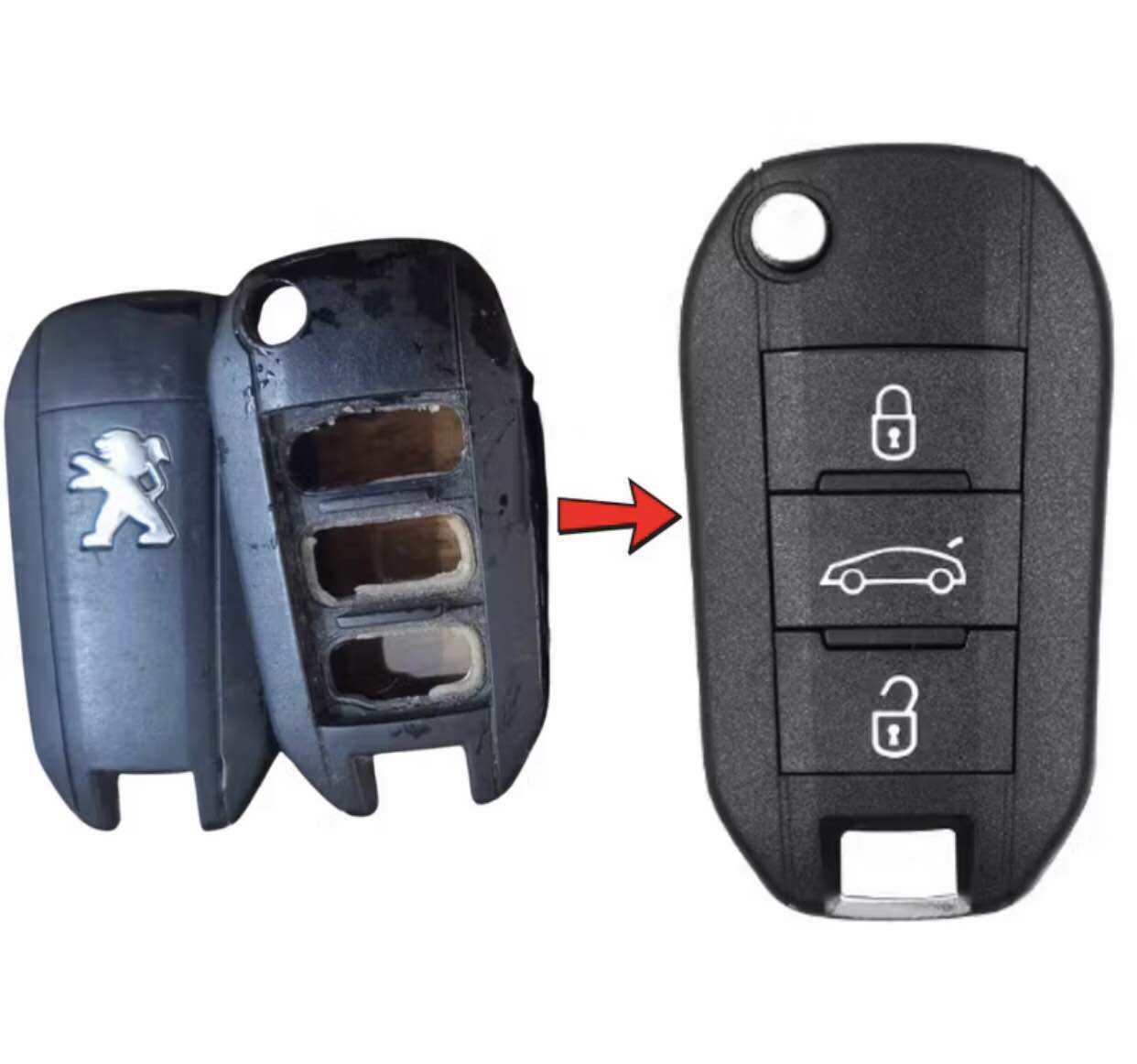 Vỏ Chìa Khoá Ô Tô Peugeot 208 2008 3008 308 408 508 5008 – Vỏ Remote Peugeot vỏ điều khiển Bền Đẹp