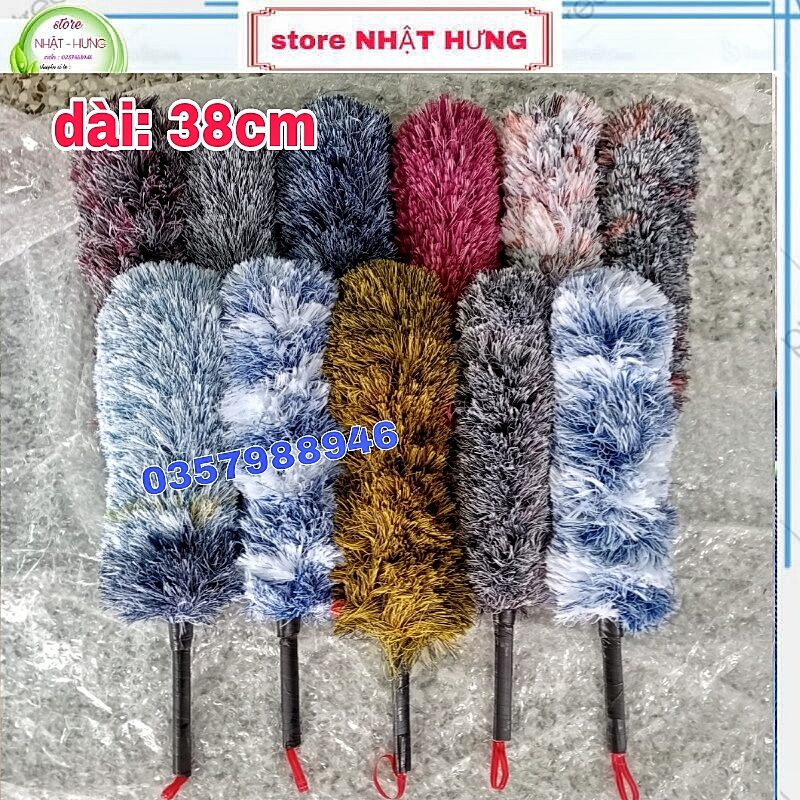 Chổi quét bụi làm bằng sợi chỉ mềm mịn dài 38cm - Chổi lông quét bụi không rụng lông