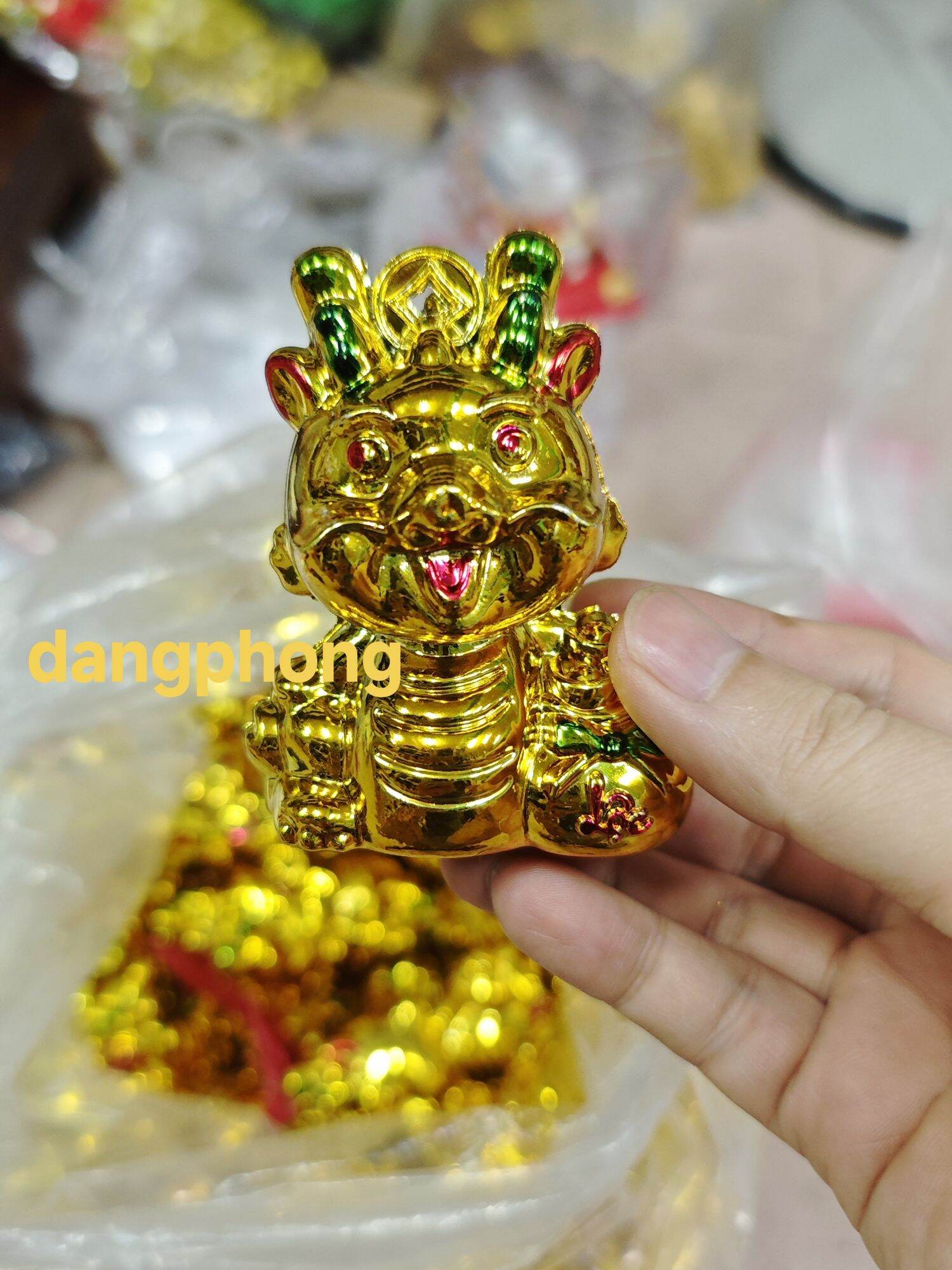 Rồng Vàng Xi trang trí tháp tỏi,oản tài lộc