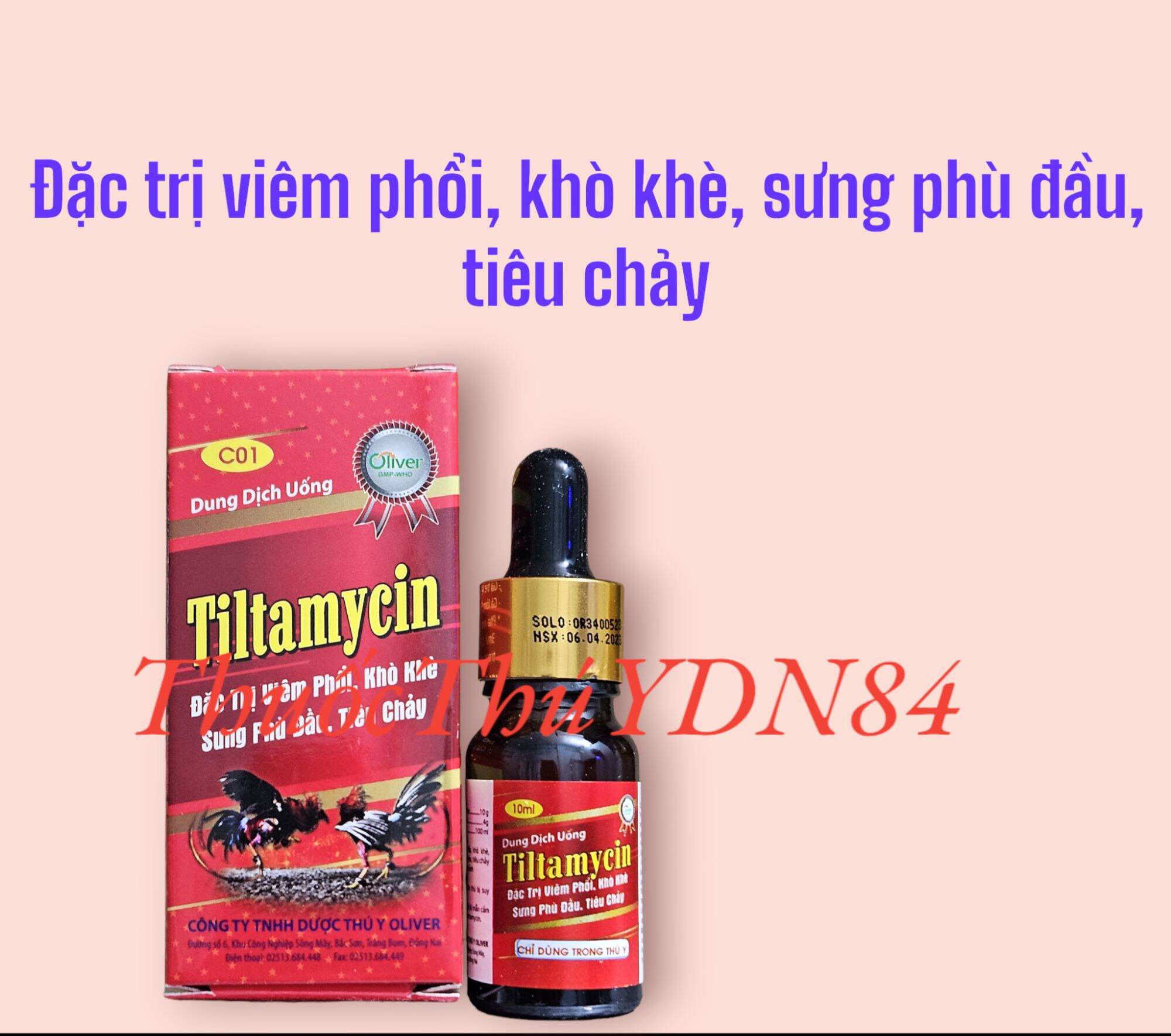 Tiltamycin 10ml viêm phổi, khò khè, sưng phù đầu, tiêu chảy