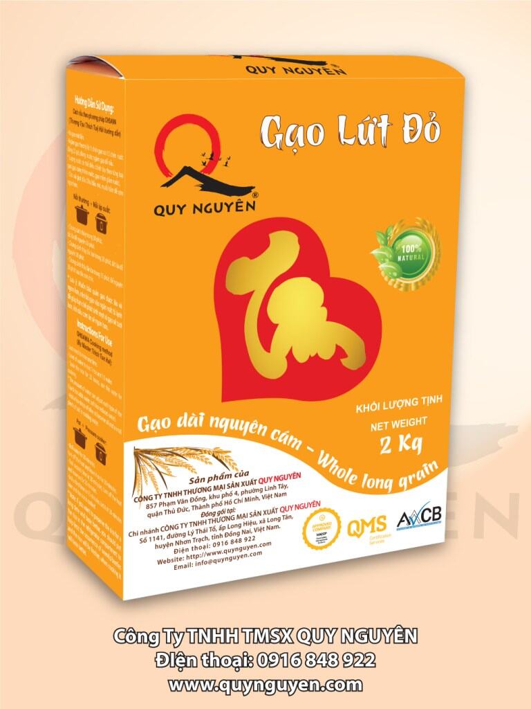 Gạo lứt đỏ quy nguyên hộp 2kg.