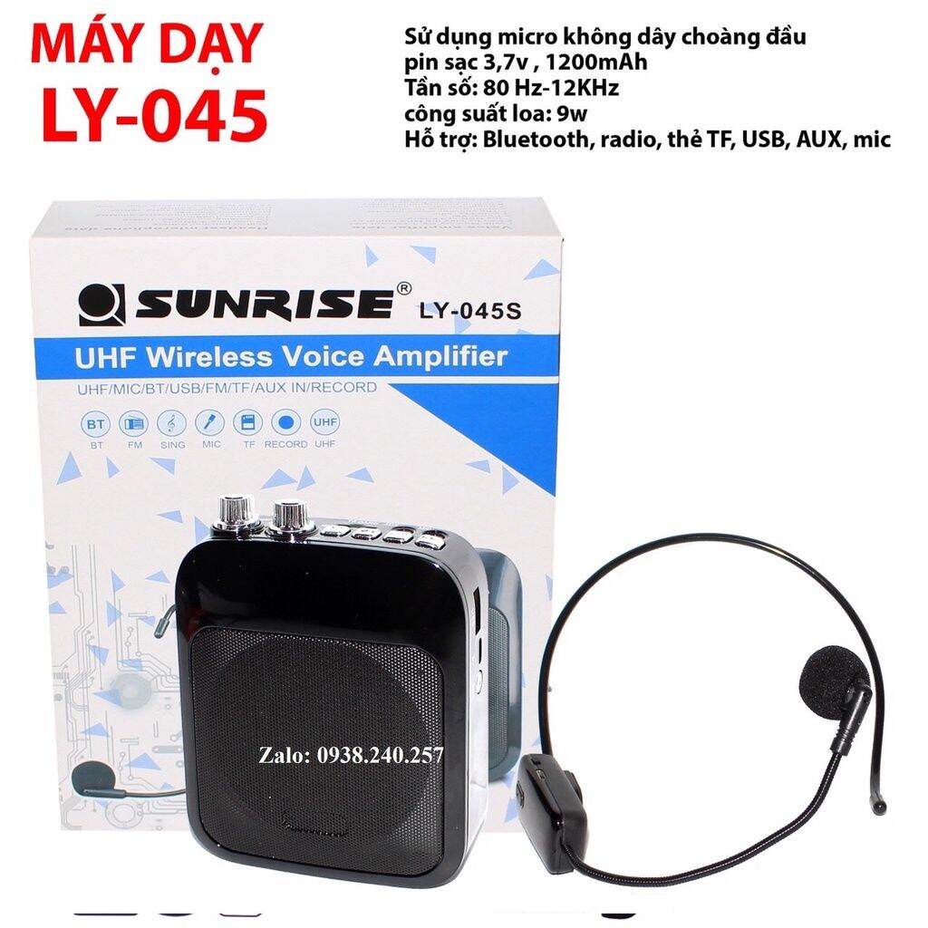 Máy trợ giảng không dây chính hãng sunrise ly-045 sóng uhf, loa trợ giảng dành cho giáo viên, hướng dẫn viên - sunrise ly-045s - ly045