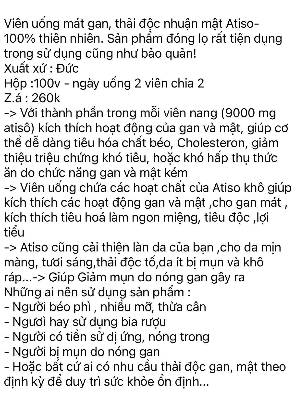 Mát gan thải độc gan Atiso