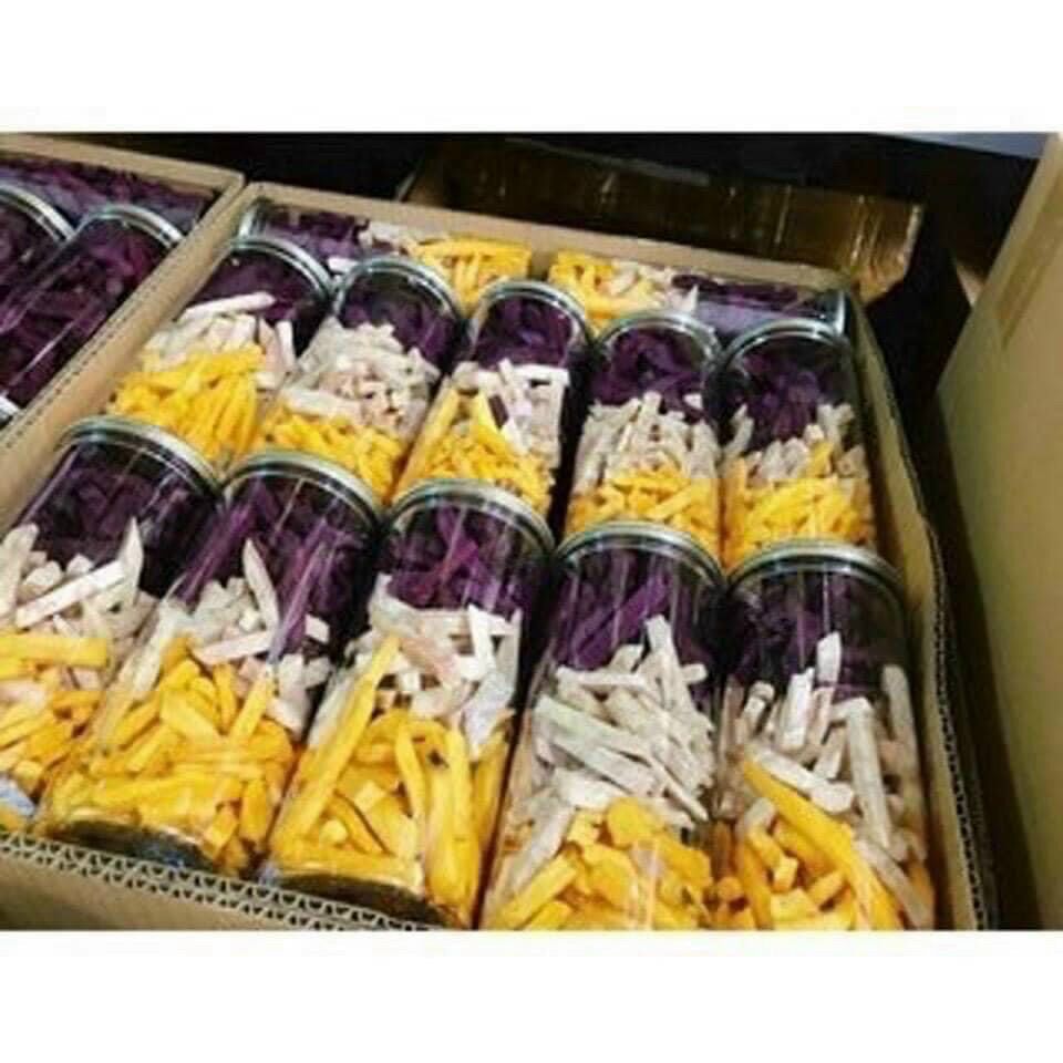 Khoai lang sợi sấy giòn mix 3 vị —300g