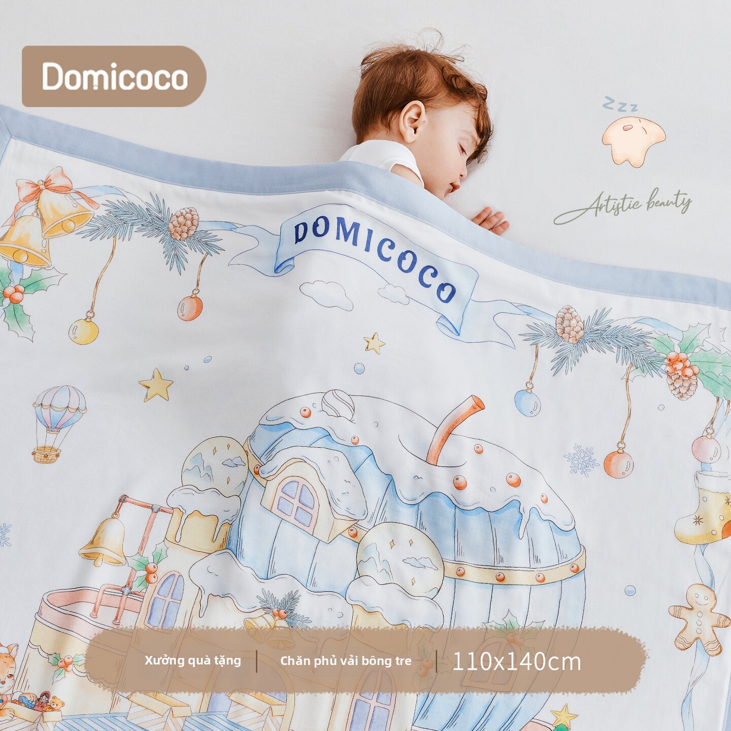 Domicoco | Chăn Bambou Cotton Voan Cho Bé