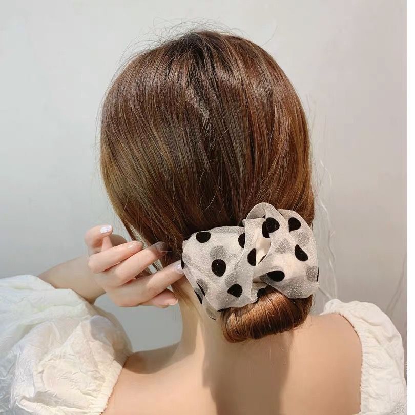 Dụng cụ búi tóc lưới chấm bi ren hỗ trợ tạo kiểu tóc, quấn tóc Hàn Quốc