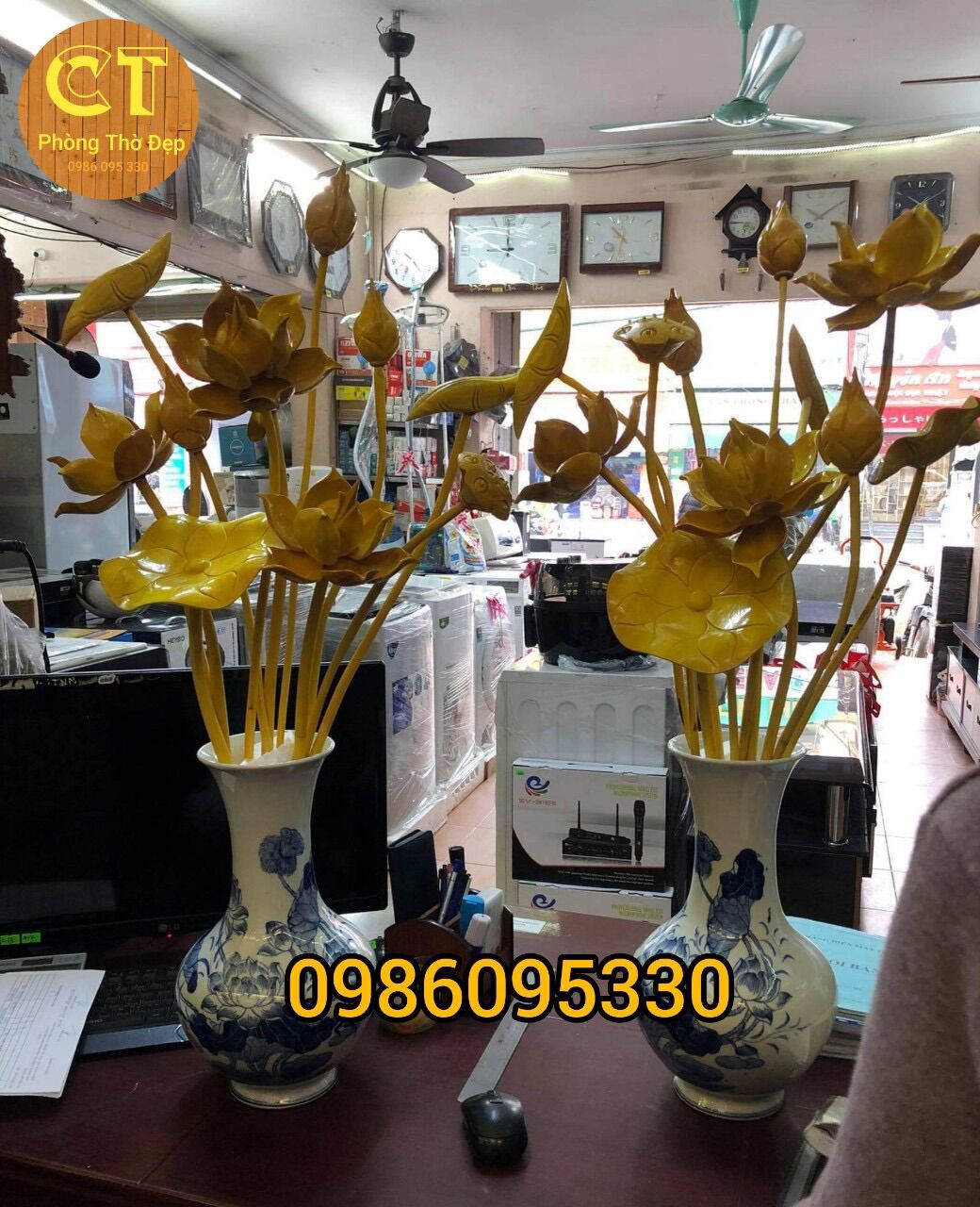 Hoa Sen Gỗ Mít Không Bình