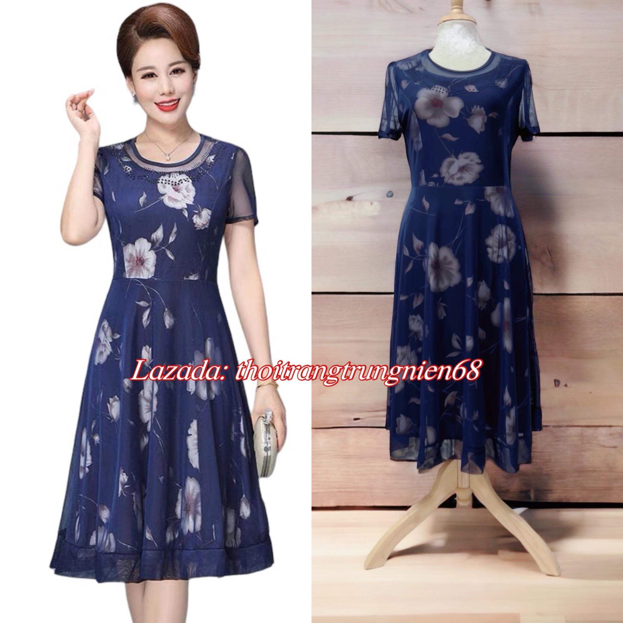 Đầm trung niên thun kết lưới mùa hè 2023