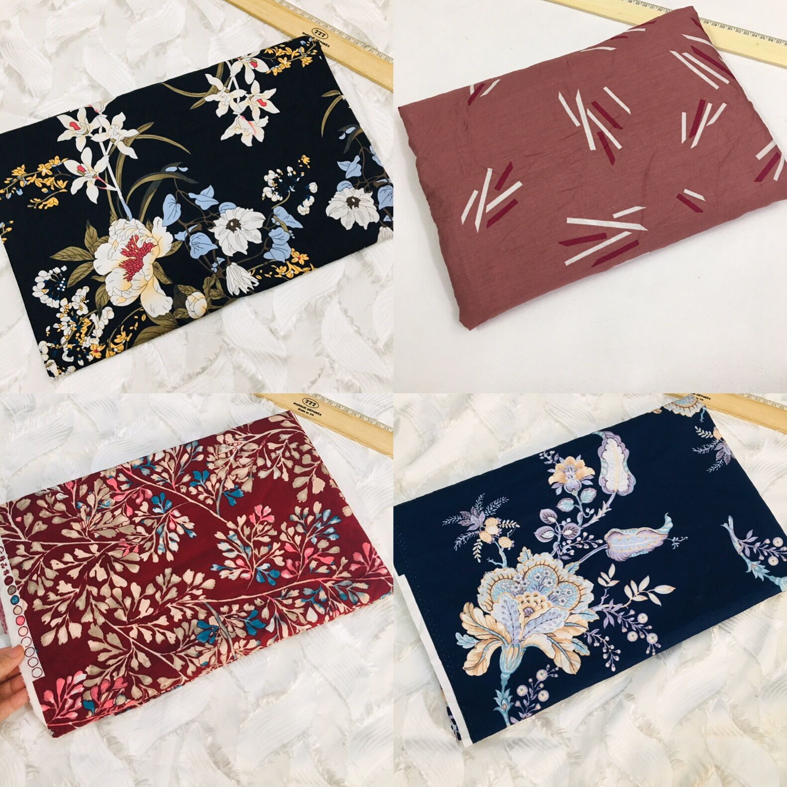 Vải thô cotton, kate cotton mềm mát may không cần lót, hoạ tiết độc lạ, hàng khúc lẻ mét - Vải Vũ Gia