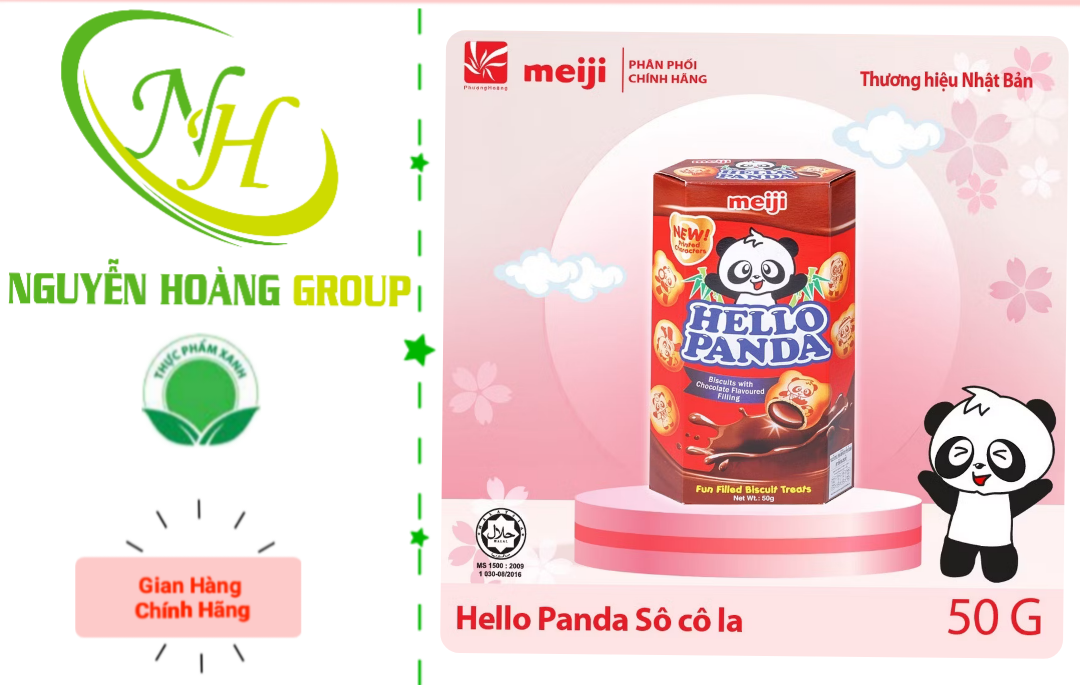 MEIJI - Bánh Hello Panda Strawberry 40g