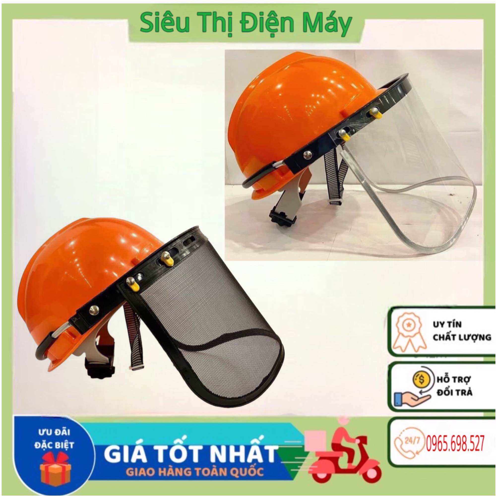 Mũ nón bảo hộ cắt cỏ, bảo vệ cắt, hàn. mũ bảo hộ kính - lưới