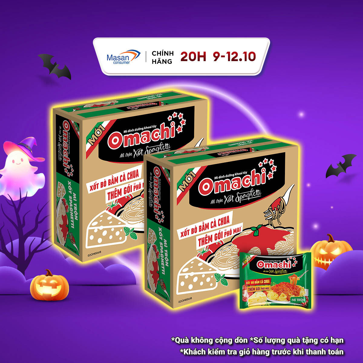 Combo 2 thùng Mì Omachi Mì Trộn Xốt Spaghetti Gói 90g - Thùng 30 Gói x 90g