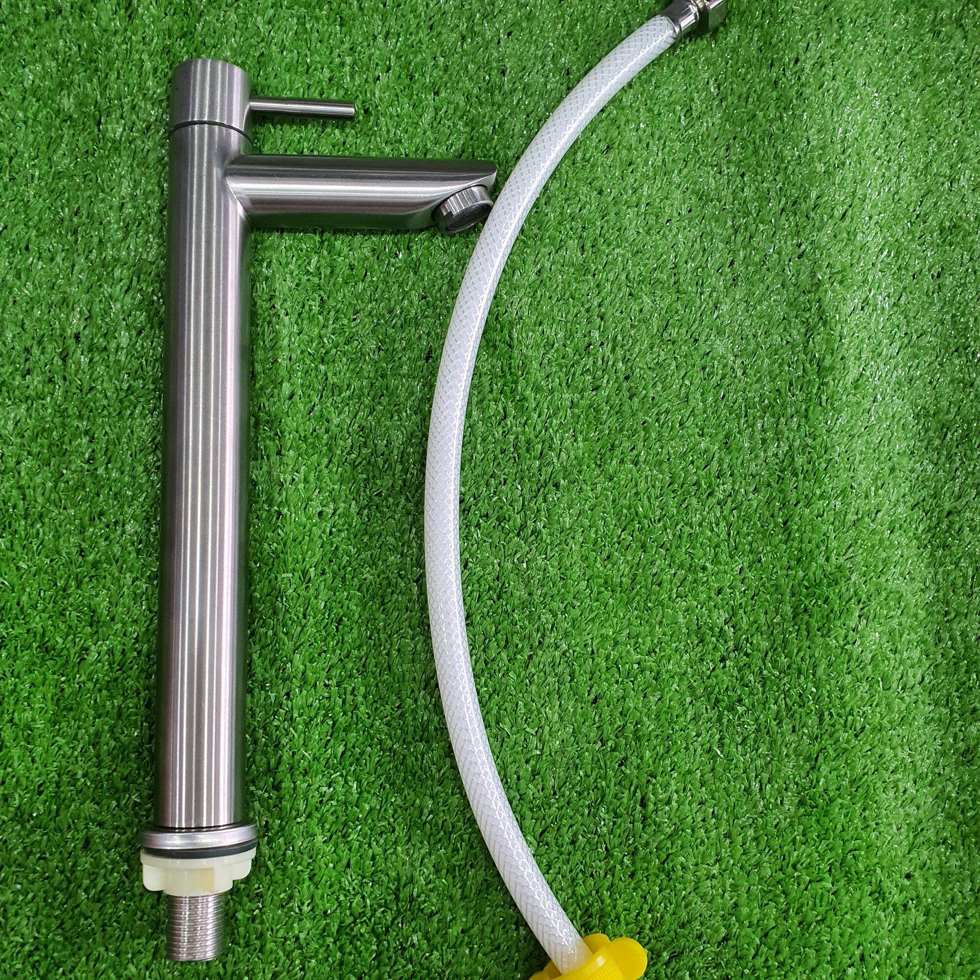 Vòi lavabo lạnh , vòi lavabo lạnh tròn inox 304 cao 30cm