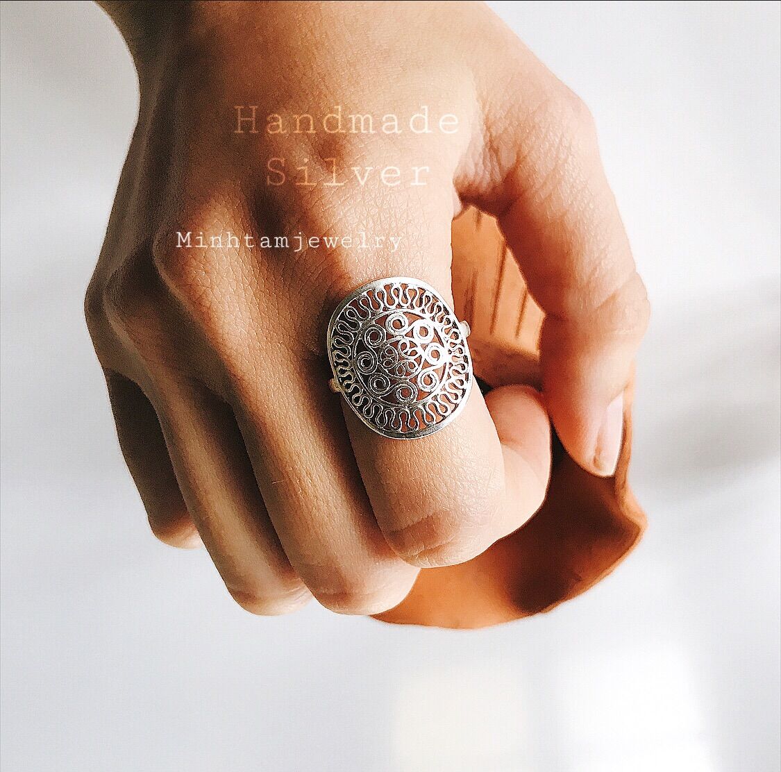 Drum ring | Handmade Silver | nhẫn hoa văn | Design by MinhtamJewelry