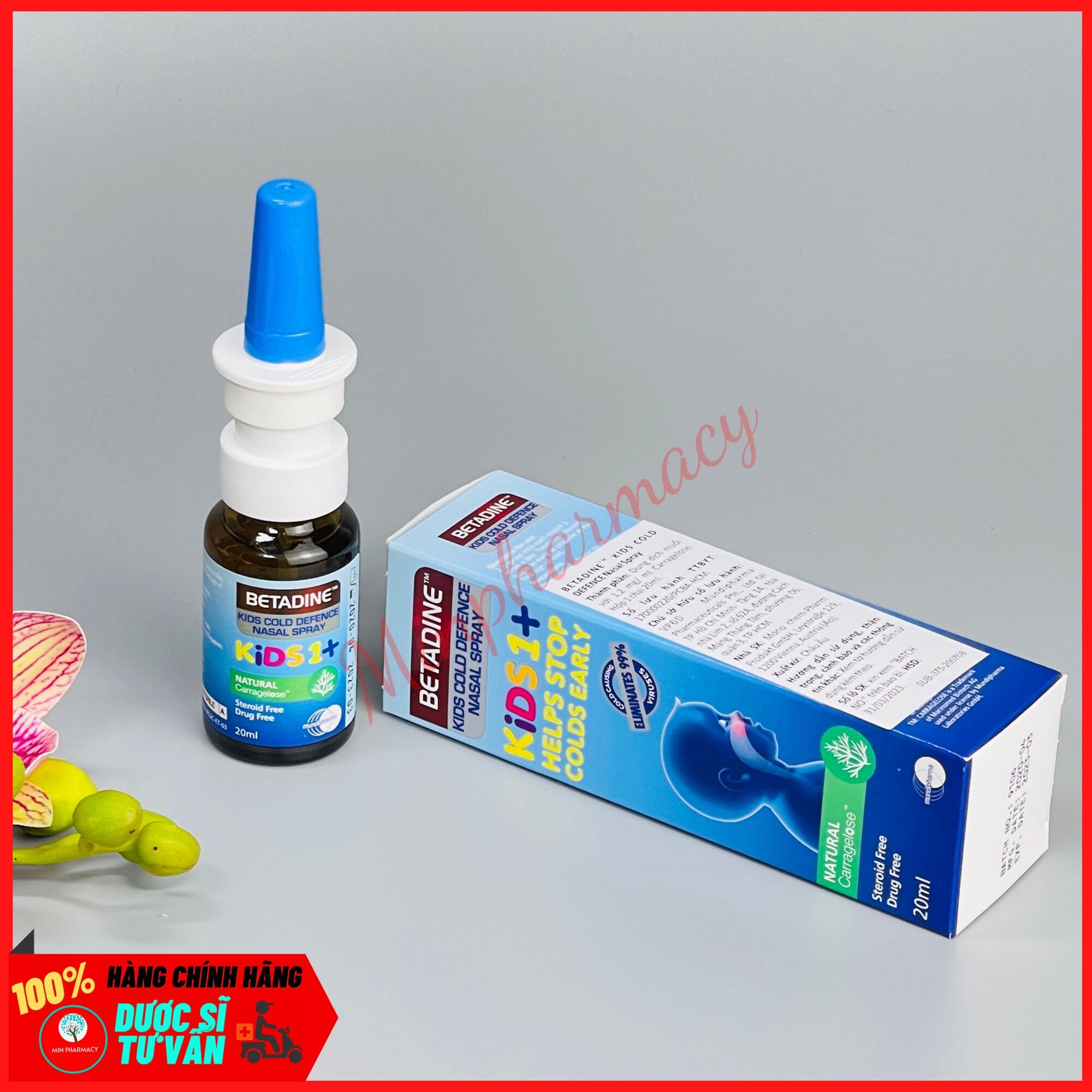 xịt mũi betadine kids cold defence nasal spray chai 20ml - minpharmacy 4