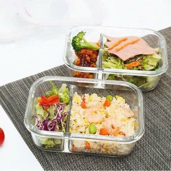 THỐ THUỶ TINH 2 NGĂN 1000ml