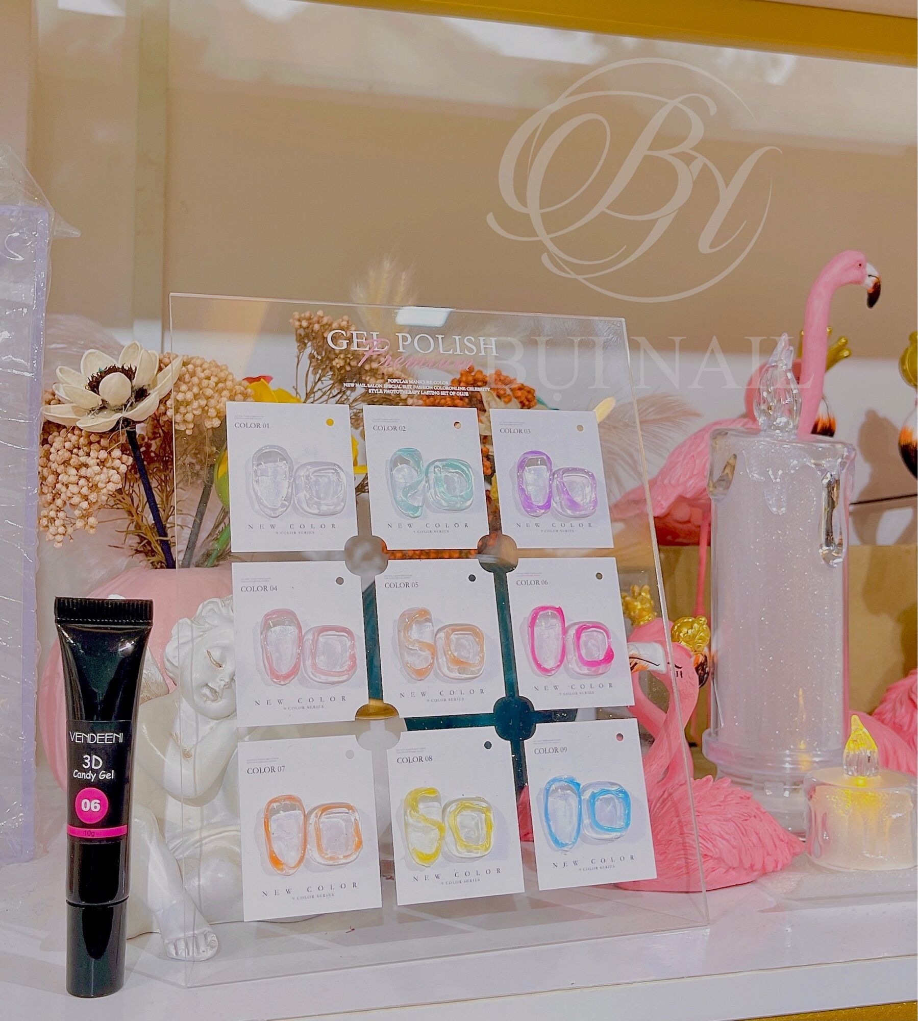 Set gel nổi nail 9 màu