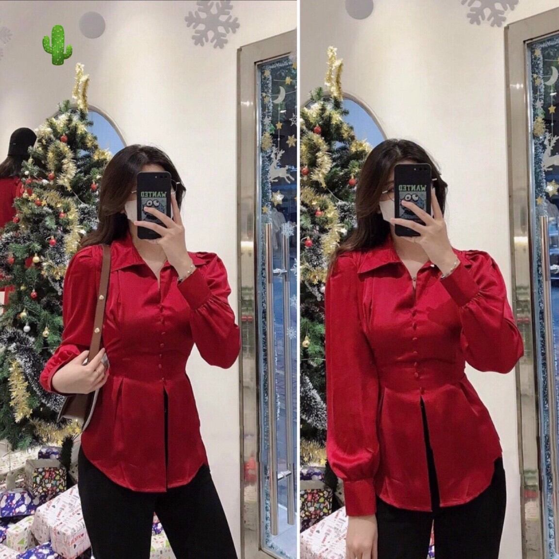 ÁO KIỂU NỮ ÁO SƠ MI PHI LỤA CỘT NƠ SAU FORM 50KG