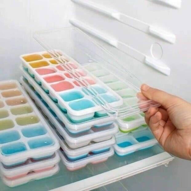 Khay Đá Trữ Đông Đồ Ăn Dặm Có Đáy Silicon Tiện Lợi Dễ Lấy Đồ
