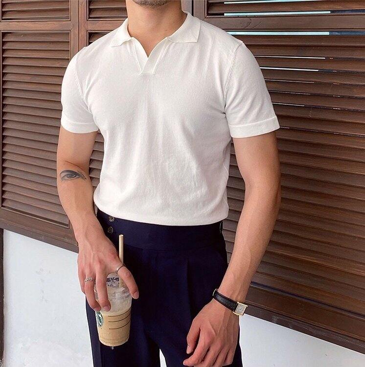 Áo thun PoLo cổ V -Amey AP05 - SLIMFIT Co giãn 4 chiều