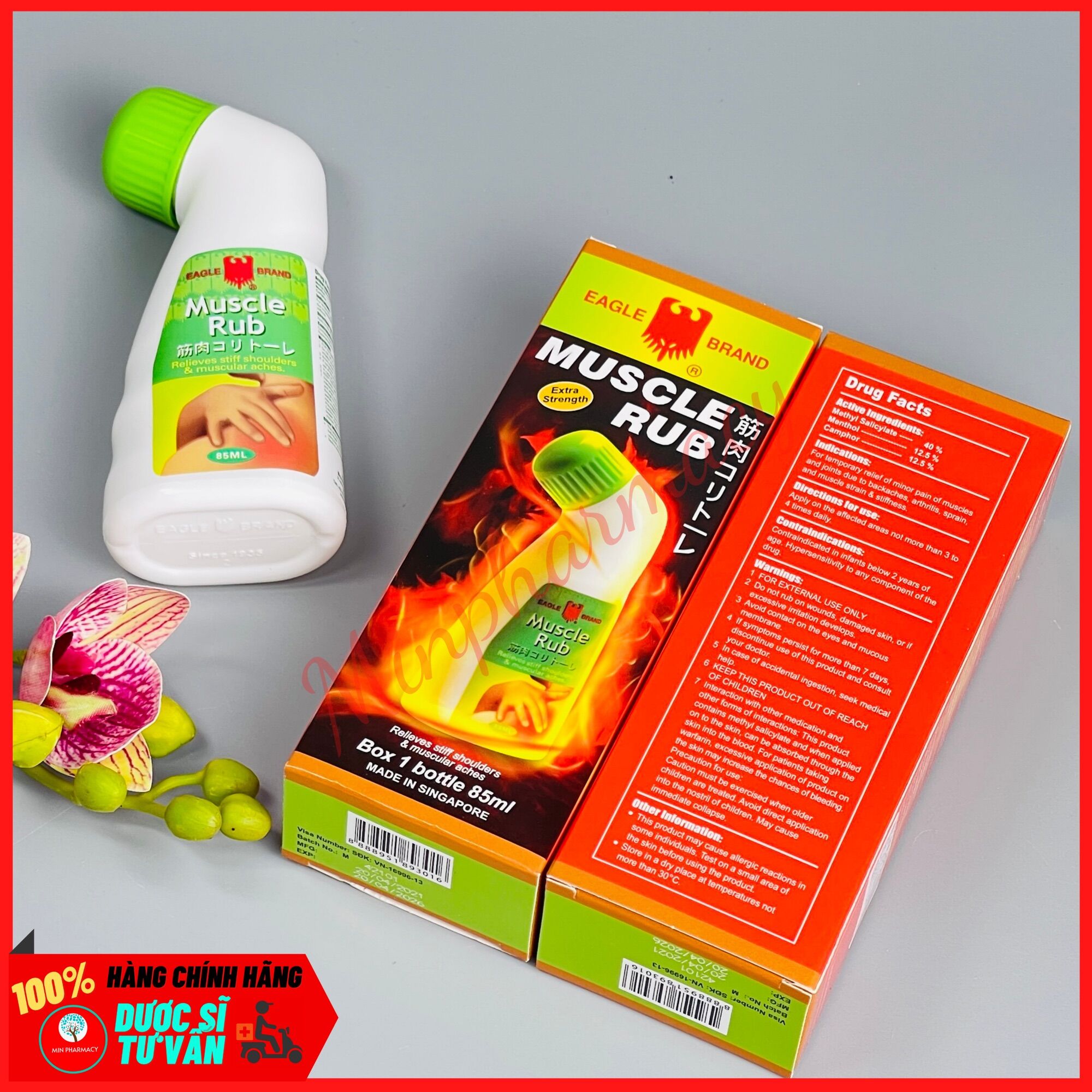 Dầu Nóng Xoa Bóp Con Ó Dạng Lăn EAGLE MUSCLE RUB 85ml