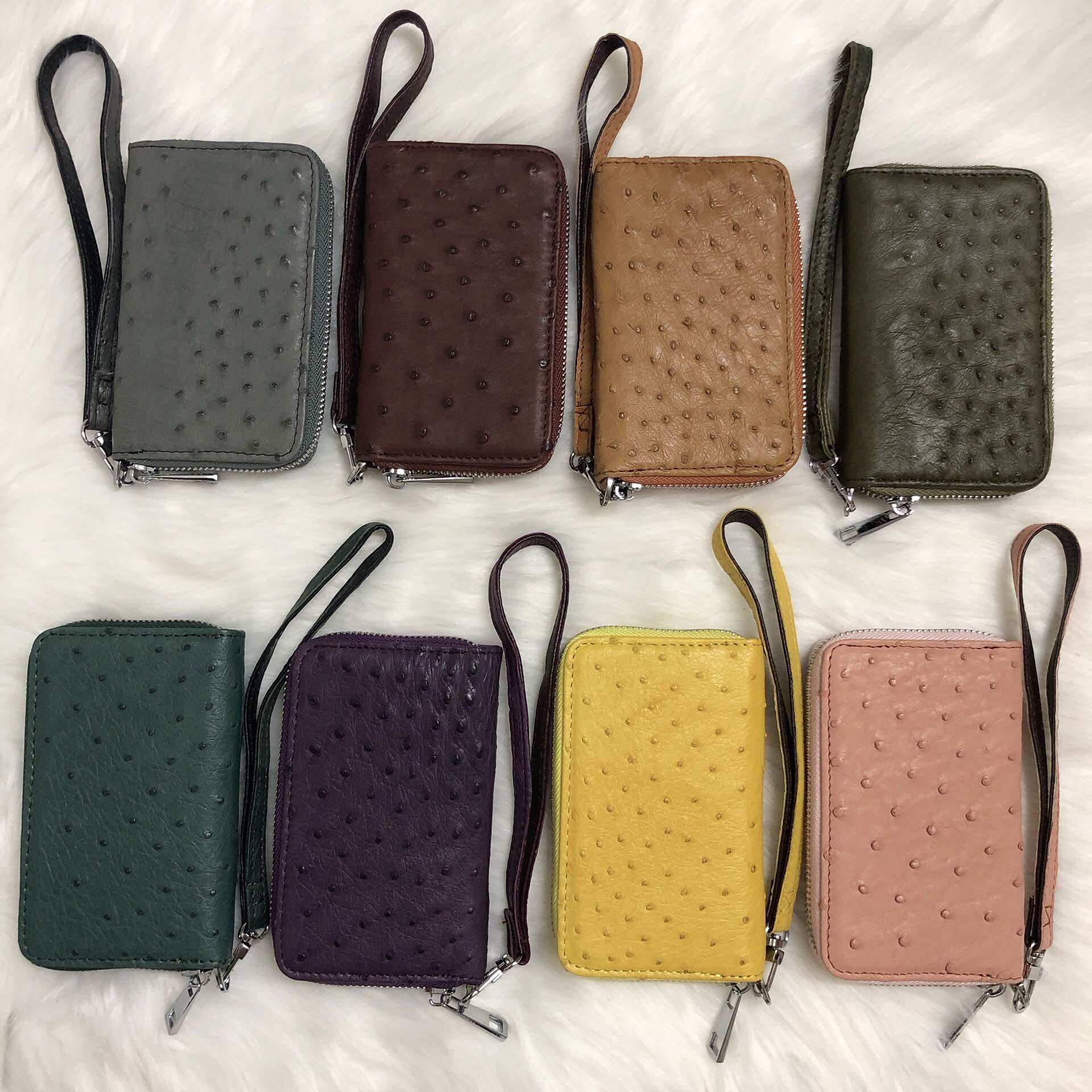 ( hàng mới) Ví nữ da đà điểu thật 100%, kích thước 16cm-9cm