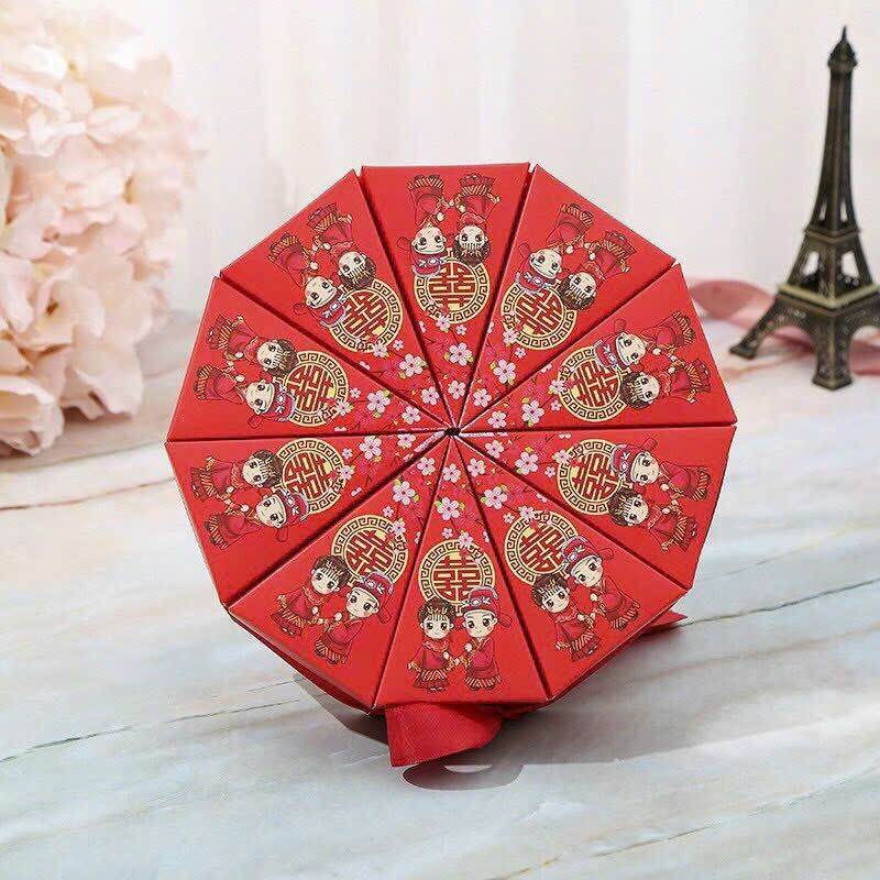 Set 60 Hộp quà tam giác 125cmx8cm cao 69cm đựng bánh phu thê socola kẹo làm mâm quả